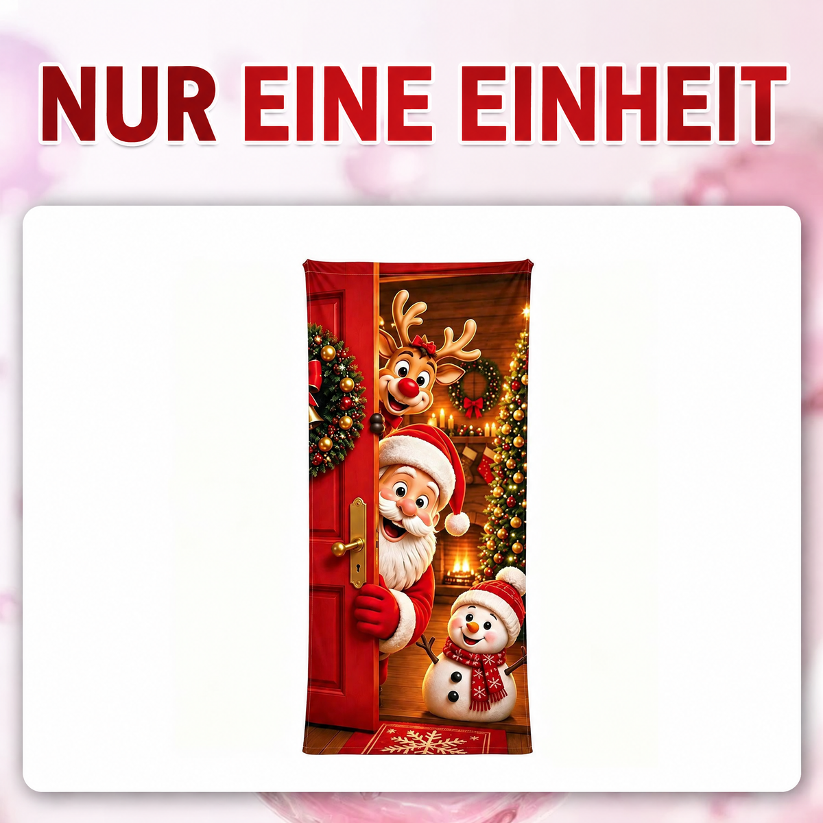 đ Nur fĂŒr kurze Zeit | Elastischer Weihnachts-TĂŒrĂŒberzug â Weihnachtsmann & Rentier-Deko, 4-seitig elastisch, in Sekunden angebracht đ