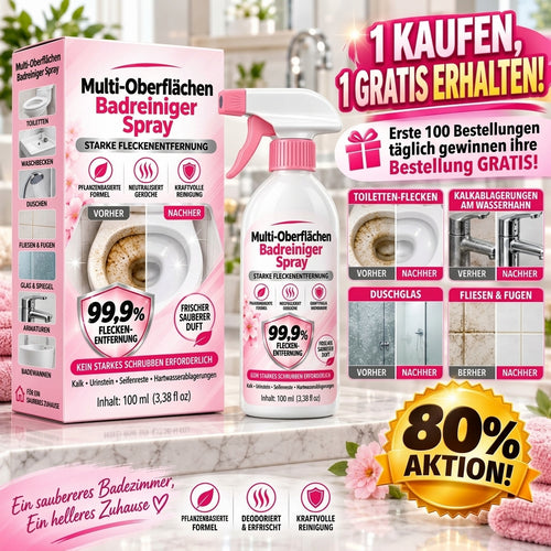 🎁 Exklusiv-Angebot | Nur noch 5 Flaschen verfügbar — heute zusätzlich 80% RABATT auf das multifunktionale Badreiniger-Spray. Jetzt sichern, solange der Vorrat reicht! 🎁