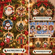 Weihnachtliches Diamond-Painting-Anhänger-Set – Funkelnde DIY-Baumdekoration & kreatives Weihnachtsgeschenk