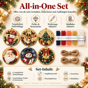 Weihnachtliches Diamond-Painting-Anhänger-Set – Funkelnde DIY-Baumdekoration & kreatives Weihnachtsgeschenk